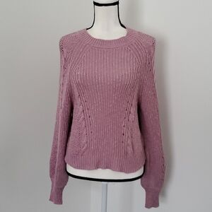 American Eagle Cotton Blend Crew Neck Cable Knit Sweater Size XS
